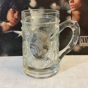 Glass Beer Mug Stein Pewter Duck Hunting Plaque